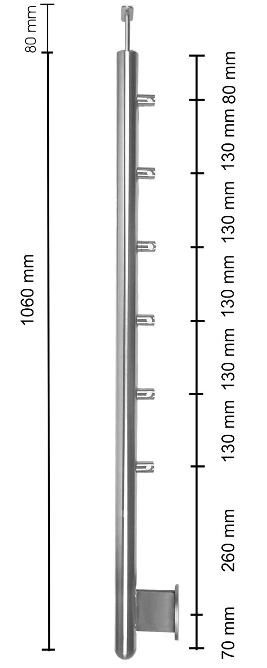 Geländerpfosten mit individuellen Wandabstand