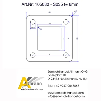 Ronde 4-Loch 120x120mm