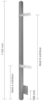 Balkonpfosten aus Edelstahl mit Laschen