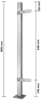 Anfrangs-Balkonpfosten aus Edelstahl