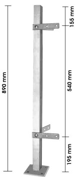 Verzinkter Balkonpfosten für Ecke