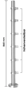 Edelstahlpfosten mit Traversenhalter höhenverstellbar