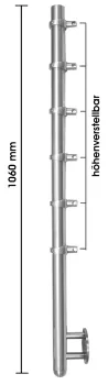 Edelstahlpfosten mit Traversenhalter höhenverstellbar