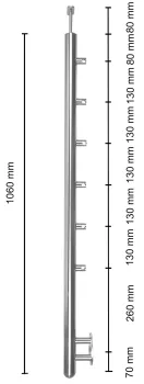 Relinggeländerpfosten mit Rohrdurchmesser 33,7mm