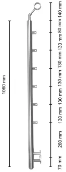 Relinggeländerpfosten mit gekröpften Ringträger