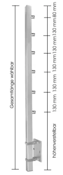 Geländerpfosten 40/40 höhenverstellbar