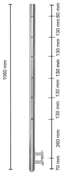 Geländerpfosten Links - mit Bohrungen