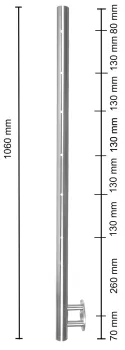Geländerpfosten für Edelstahlseil - Mittelpfosten
