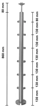 Pfosten mit Eckrohrträger, Stift 14 mm, Preisknaller