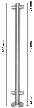 Stabgeländerpfosten mit 4 Verbinder