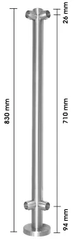Geländerpfosten als Ecke für Quergurt
