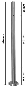 Geländerpfosten mit einseitigen Gewinde M8