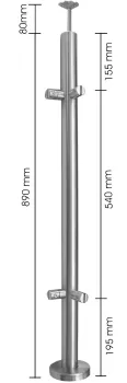 Eck-Lochblechpfosten 42,4/2,0mm, aufgesetzt