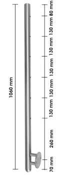 Edelstahlpfosten mit Durchmesser 33,7mm