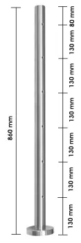 Relinggeländerpfosten mit Bohrungen
