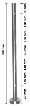 Geländerpfosten mit Durchgangsbohrungen wählbar