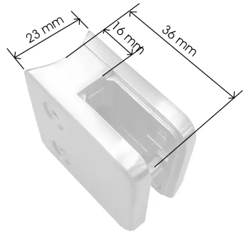 Glashalterung, mit Sicherungsplatte, Rohr 42,4 mm