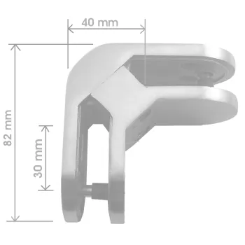 Eck-Glasklemme, 81/81/45 mm, 90 Grad