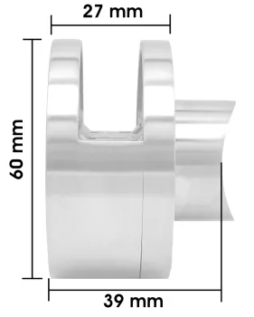 Glasklemme für Rohr 42,4 mm, einseitig geöffnet, V2A, Bild2