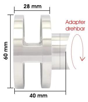 Glasklemme für Rohr 48,3 mm, beidseitig geöffnet u. drehbar, Bil