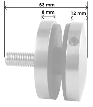 Glaspunkthalter 50 mm, mit geraden Ansatz