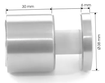 Glaspunkthalter mit Flachansatz, Durchmesser: 38 mm, V2A