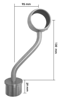 Rohrträger gekröpft, Ring 42,4 mm, für Pfosten 42,4/2,0 mm