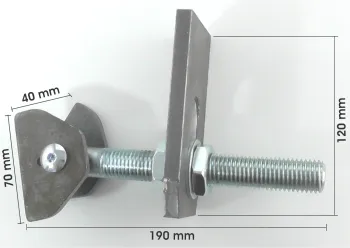 Eisen-Torband M20, teilverzinkt und einstellbar