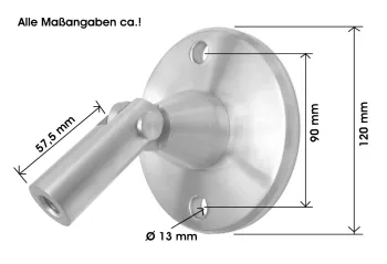 Wandanschluss 120/10 mm für Vordachsysteme, mit M12, V4A