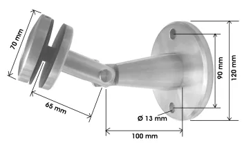 Komplettset für Vordach mit Befestigung 120/10 mm