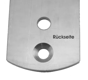 Rückseite der Wandhalterung 120/60/6 mm, für Pfosten 33,7 mm