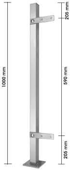 Edelstahl-Zaunpfosten - Anfangs-Endpfosten