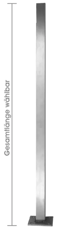 Edelstahl - mm 40/40/2,0 Geländerpfosten quadratisch