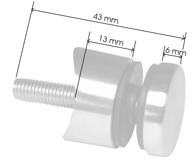Edelstahl Glaspunkthalter d=30 mm für Rohr 42,4 mm aus V2A