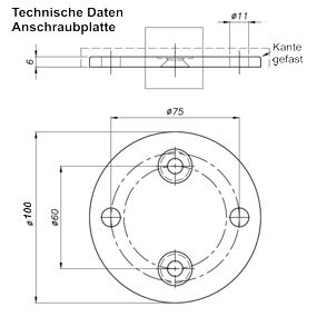 Anschraubplatten - Skizze